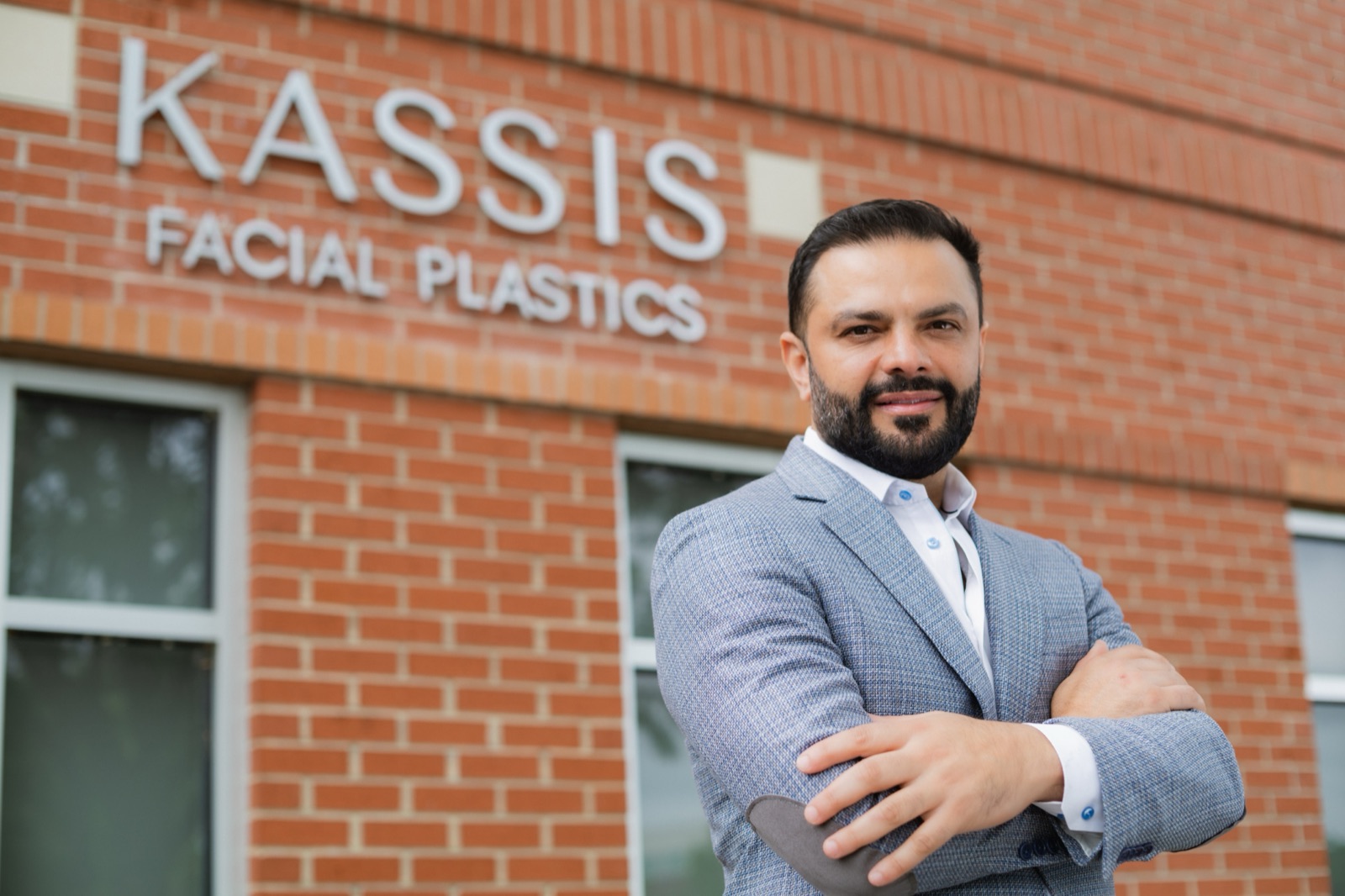 Dr. Kassis outside the Kassis Facial Plastics building in Bowling Green